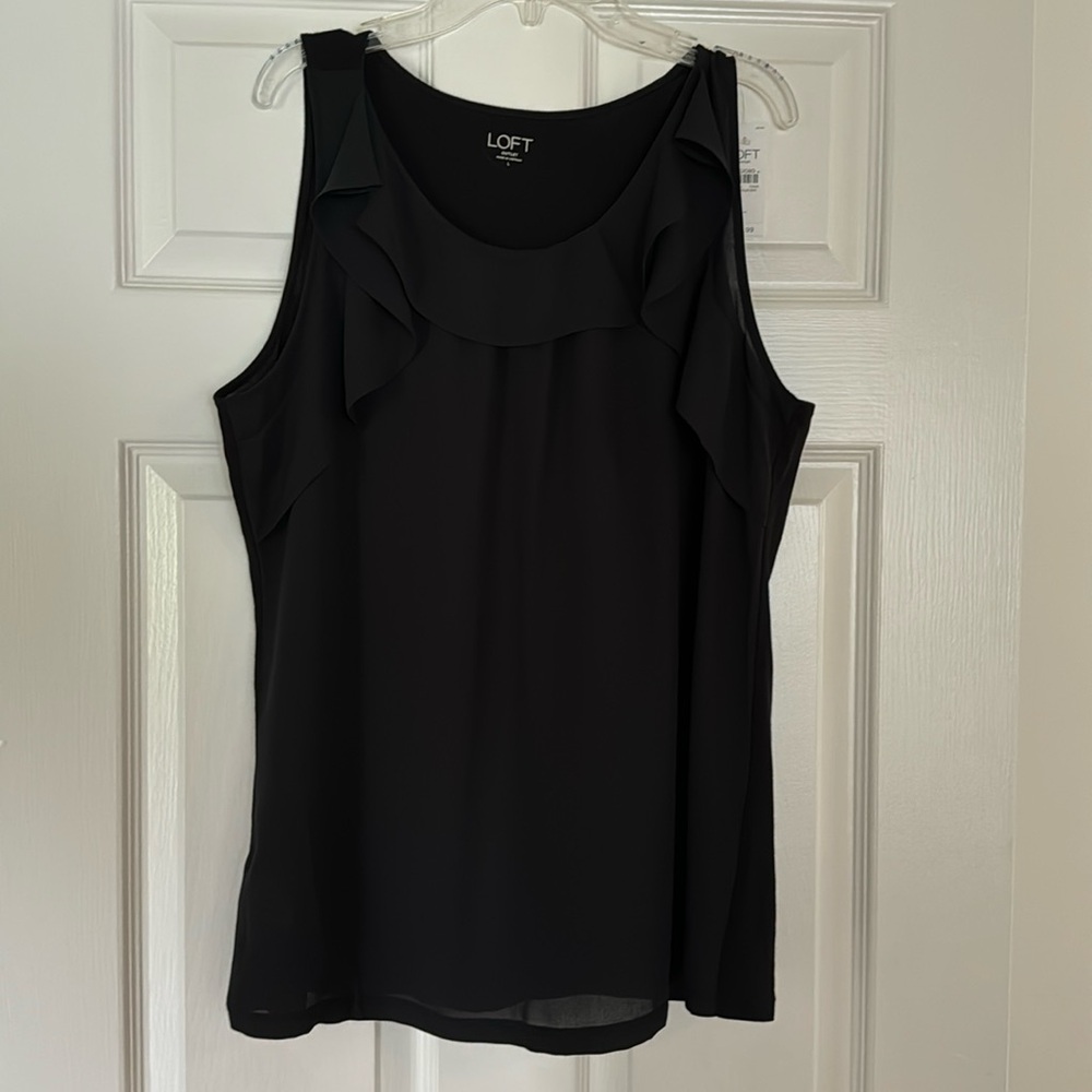 LOFT Tank with Ruffle Accent NWT